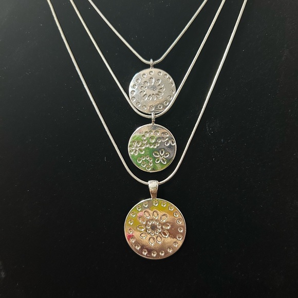 Silver Layered Necklaces - Picture 2 of 4